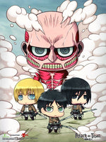 YA3D0002 Attack On Titan Chibi Clouds 3D Lenticular Wall Art Poster